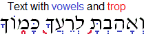 Hebrew text with and without vowels and trop (animated)